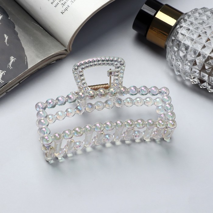 Краб для волос Краб для волос "Хелен" прямой, 9 см, прозрачный