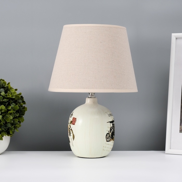 Настольная лампа с абажуром RISALUX «Аззуро», Е14, 40 Вт, коричневый, 23×23×45 см Настольная лампа с абажуром RISALUX «Аззуро», Е14, 40 Вт, коричневый, 23×23×45 см