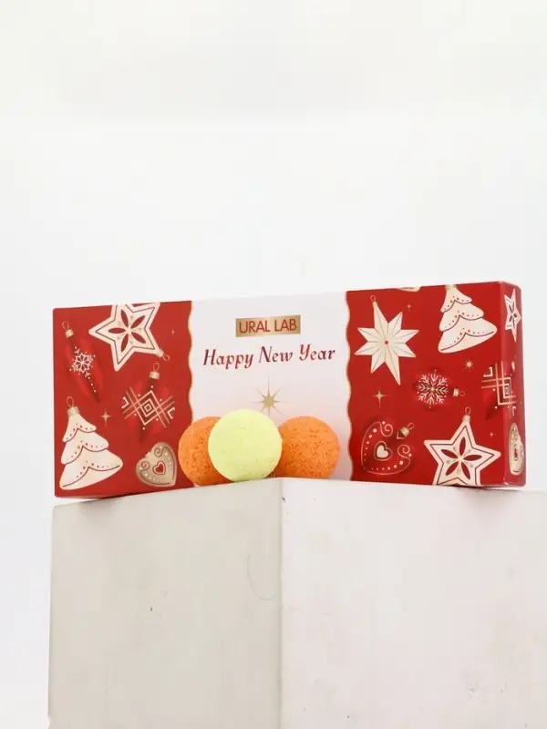 Бомбочки для ванны Happy New Year, аромат праздничный пунш, набор 12 шт х 20 г, URAL LAB Бомбочки для ванны Happy New Year, аромат праздничный пунш, набор 12 шт х 20 г, URAL LAB