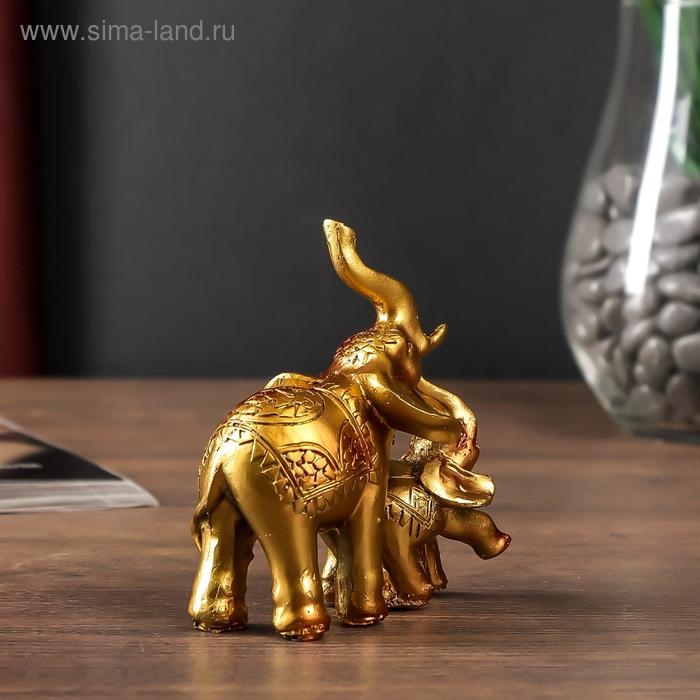 Сувенир полистоун Сувенир полистоун "Слон со слонёнком мозаика на попоне"МИКС 12х12х4 см