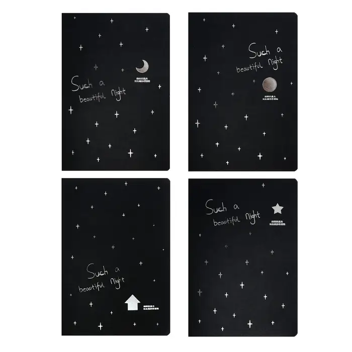 Скетчбук А5 &laquo;Звёздная ночь&raquo;, 30 чёрных листов, плотность 70 г/м&sup2;, МИКС