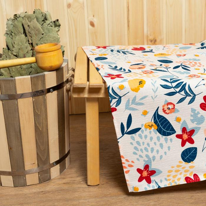 Простыня для бани «Цветочное поле» 150х180±5 см, 100% хлопок, вафельное полотно, 160 гр/м2 Простыня для бани «Цветочное поле» 150х180±5 см, 100% хлопок, вафельное полотно, 160 гр/м2