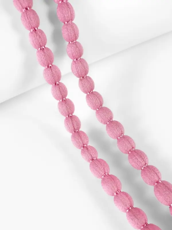 Тесьма декоративная с помпонами, 10 мм, 9.1&plusmn;0.5 м, розовый