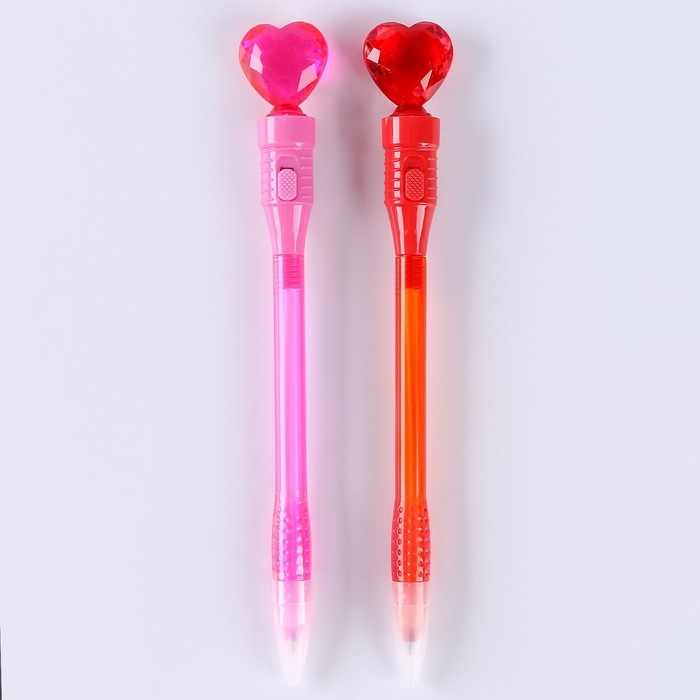 Ручка световая Ручка световая "Сердце" с синими чернилами, цвета МИКС