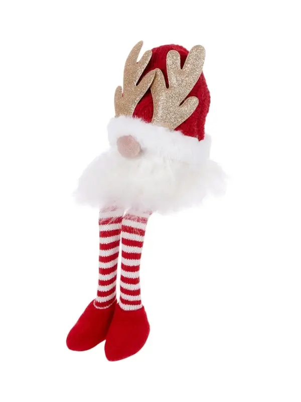 Светодиодная фигура &laquo;Гном красная шапочка&raquo; 33 см, текстиль, 1 LED, от батареек AG10&times;3, свечение тёплое белое