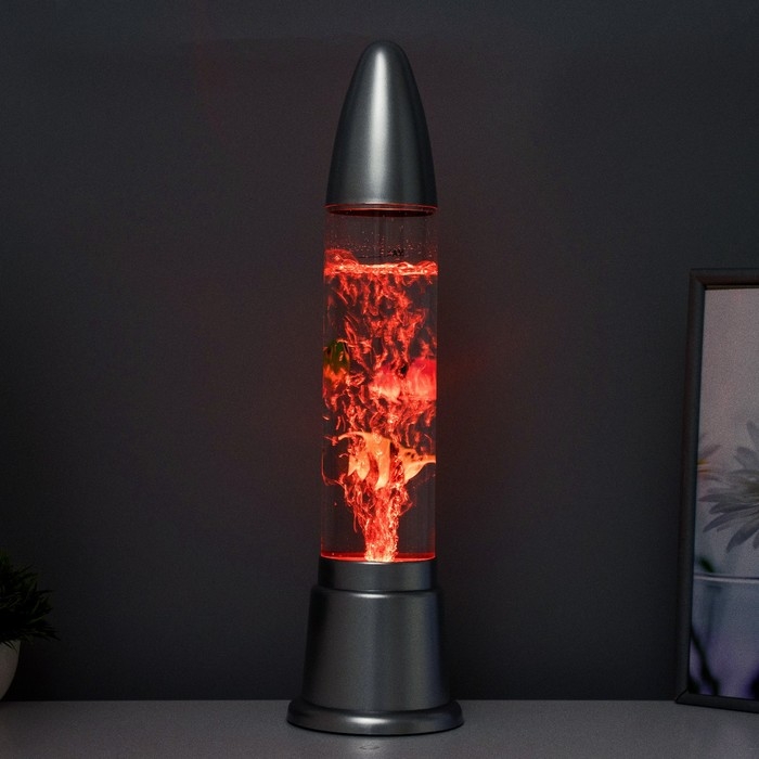 Светильник  Светильник "Аквариум" LED RGB, лава, серебро 12x12x50 см