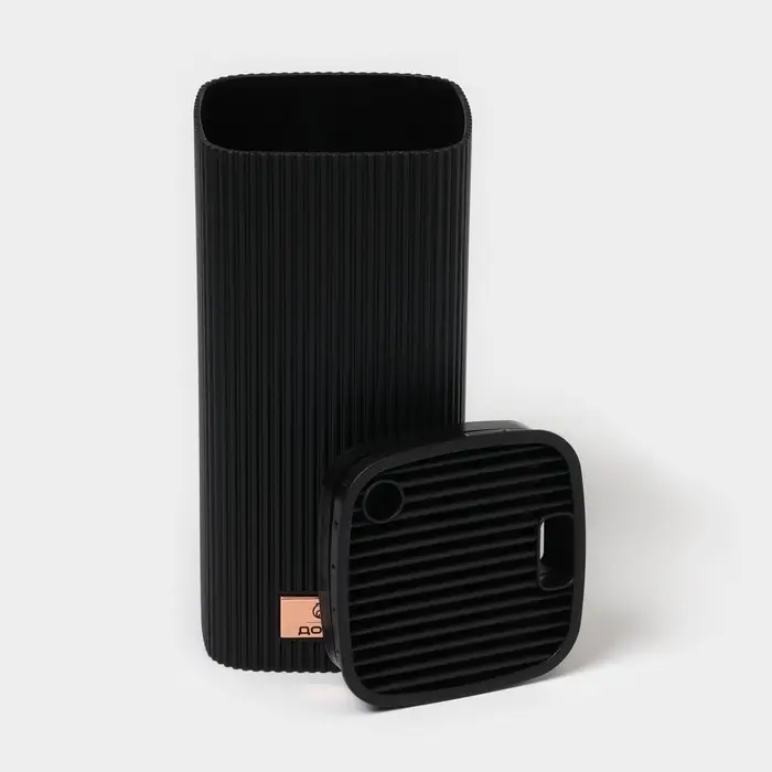 Подставка для ножей Доляна Loft, 11&times;11&times;22 см, пластик, чёрная