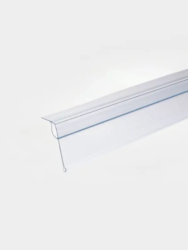 Ценникодержатель для крепления на стеклянные полки, 100&times;4&times;3.9 см, прозрачный