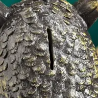 Копилка для денег &laquo;Сова большая&raquo;, гипс, чёрно-золотая, 27 см