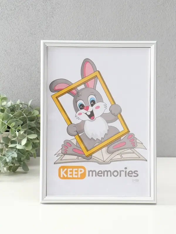 Фоторамка Фоторамка "Гамма" 21х30 см, с подножкой, набор 3 шт, (пластиковый экран), серебро