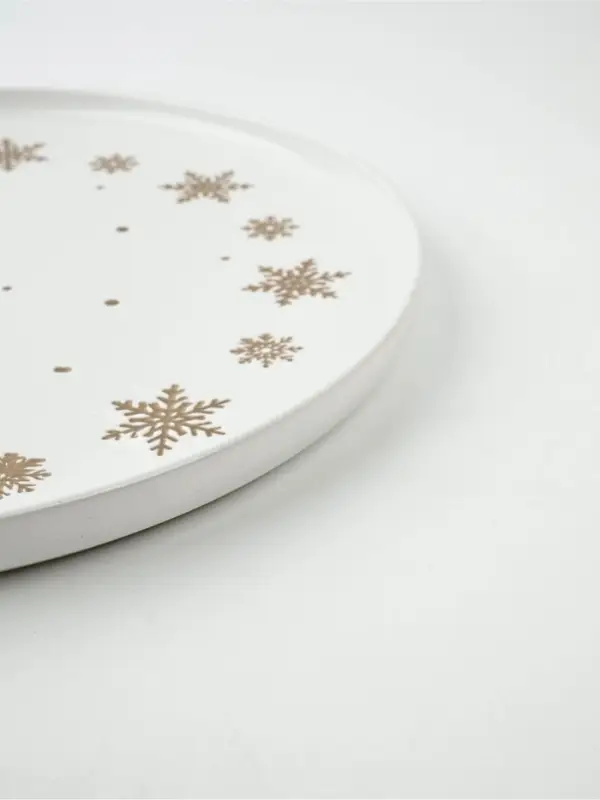 Блюдо новогоднее &laquo;Снежная сказка&raquo;, d=27.3 см, ручная работа