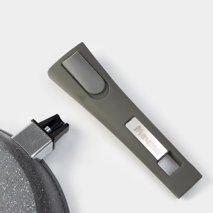 Сковорода Мечта &laquo;Гранит&raquo;, d=22 см, h=5.5 см, съёмная ручка, антипригарное покрытие, литой алюминий, серая