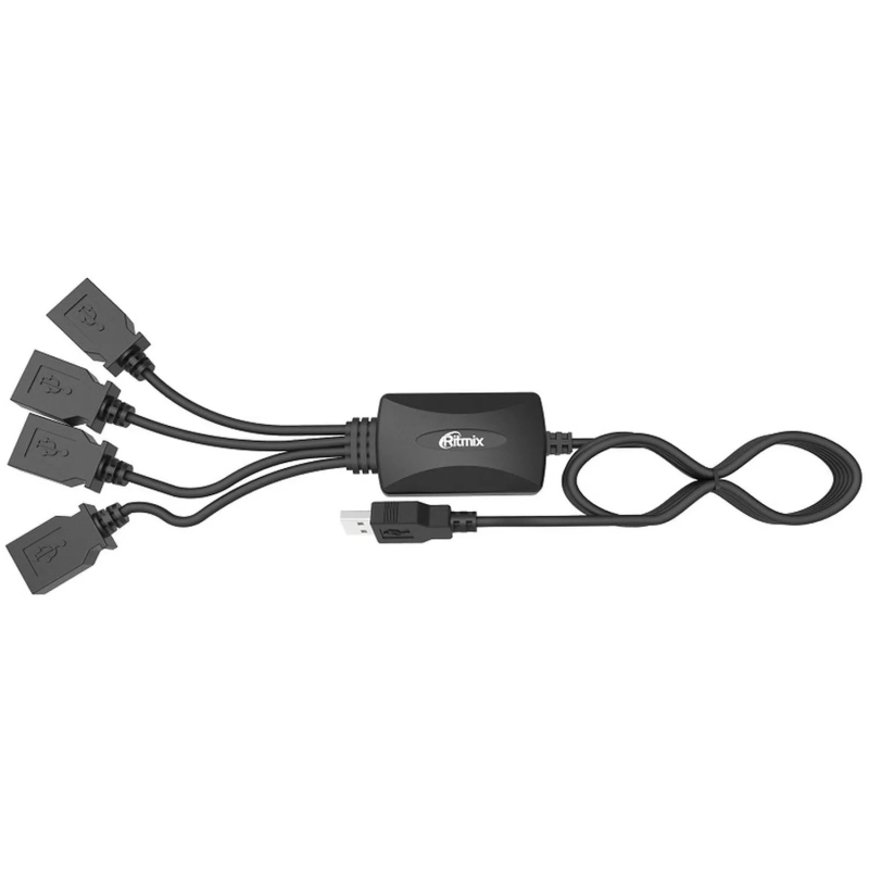 Разветвитель USB Ritmix CR-2405 black (USB хаб) 4 порта USB (15119259)
