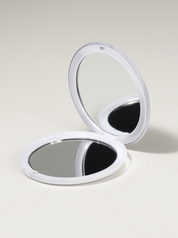 Зеркало складное «Птички», d = 7,3 см, с увеличением, цвет сиреневый