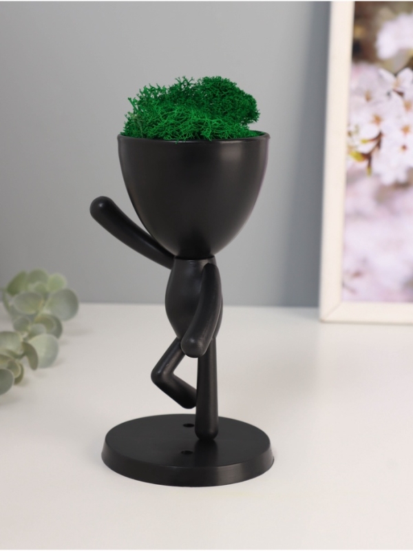 Кашпо пластиковое "Мистер Грин" 16*10*8,5 см черный