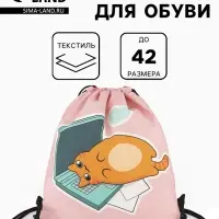 Мешок для обуви &laquo;Кошечка&raquo;, на стяжке, 36&times;0.5&times;42 см