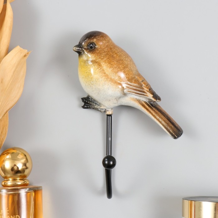 Крючок декоративный полистоун лак Крючок декоративный полистоун лак "Воробышек" 9,5х4х15 см