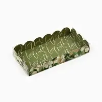 Коробка для печенья, кондитерская упаковка с пластиковой крышкой, «Пчёлка», 10.5 х 21 х 3 см