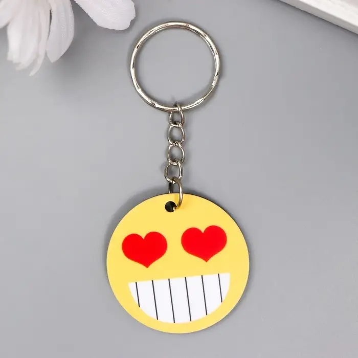 Брелок акрил Брелок акрил "Весёлый смайл" МИКС 4х4 см