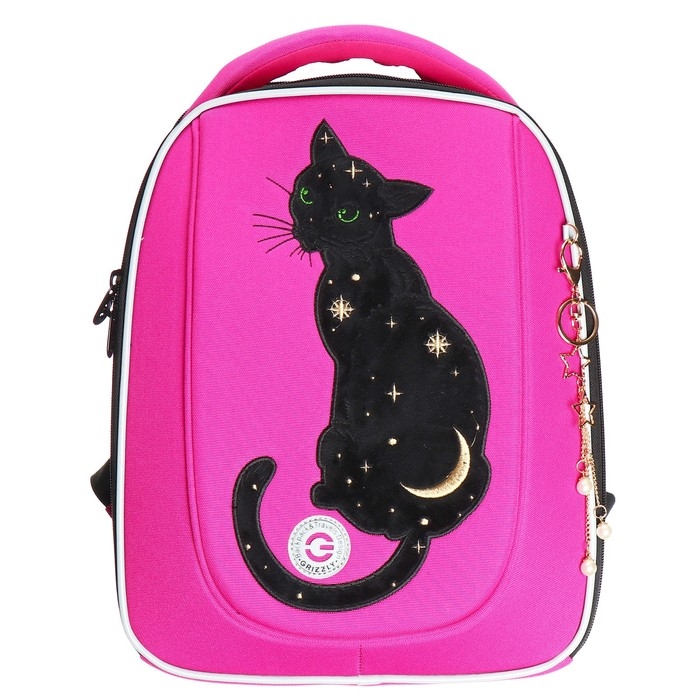 Ранец каркасный, 36 х 29 х 18 см, Grizzly, + брелок, плюшевый, фуксия Ранец каркасный, 36 х 29 х 18 см, Grizzly, + брелок, плюшевый, фуксия