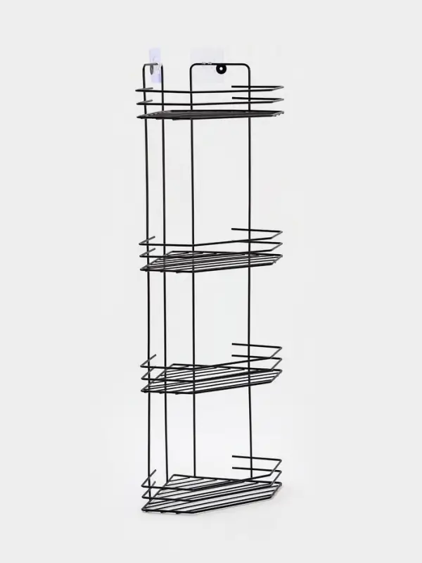 Полка для ванной угловая 4-х ярусная, 20.5×20.5×72 см, чёрная Полка для ванной угловая 4-х ярусная, 20.5×20.5×72 см, чёрная