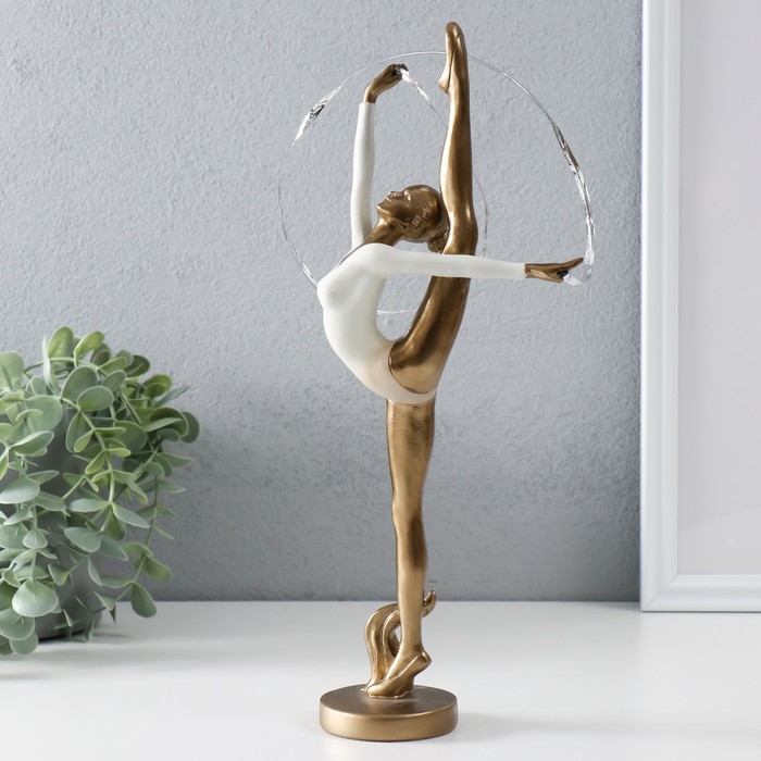 Сувенир полистоун  Сувенир полистоун "Гимнастка с лентой" бронза 14х6,5х32,5 см