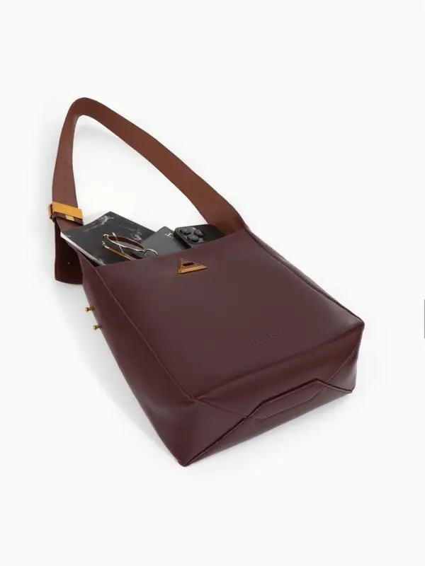 Сумка женская TEXTURA на винтовом замке, 24&times;11&times;24 см, коричневая