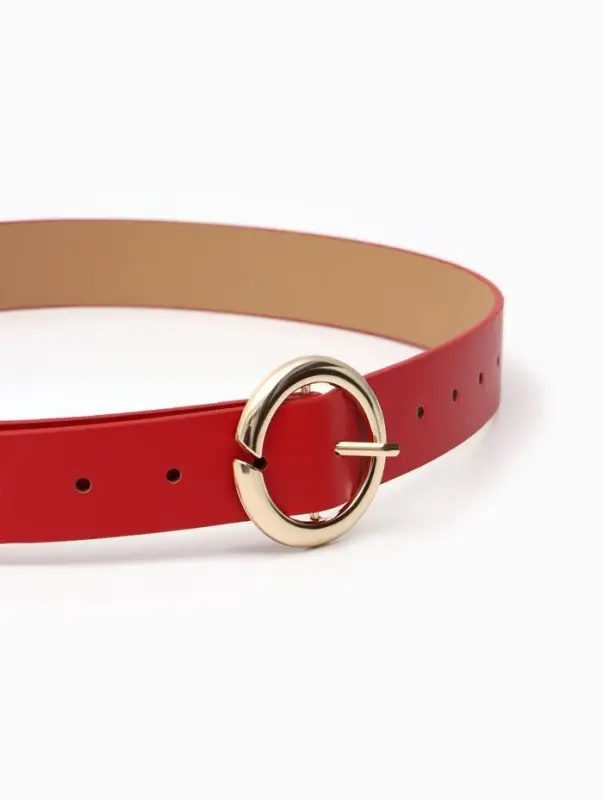 Ремень женский, 4&times;110 см, матовая пряжка, 1 прокол, красный