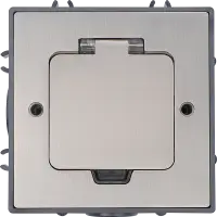 PRIMER Лючок в бетонный пол с коробкой и установочным комплектом на 2 модуля IP44 матовый никель IEK