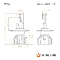 Лампа светодиод. H4 PRO, 50Вт, 9200Лм (4600Лм x 2), 6000К, 12/24В, кмпл. 2 шт.