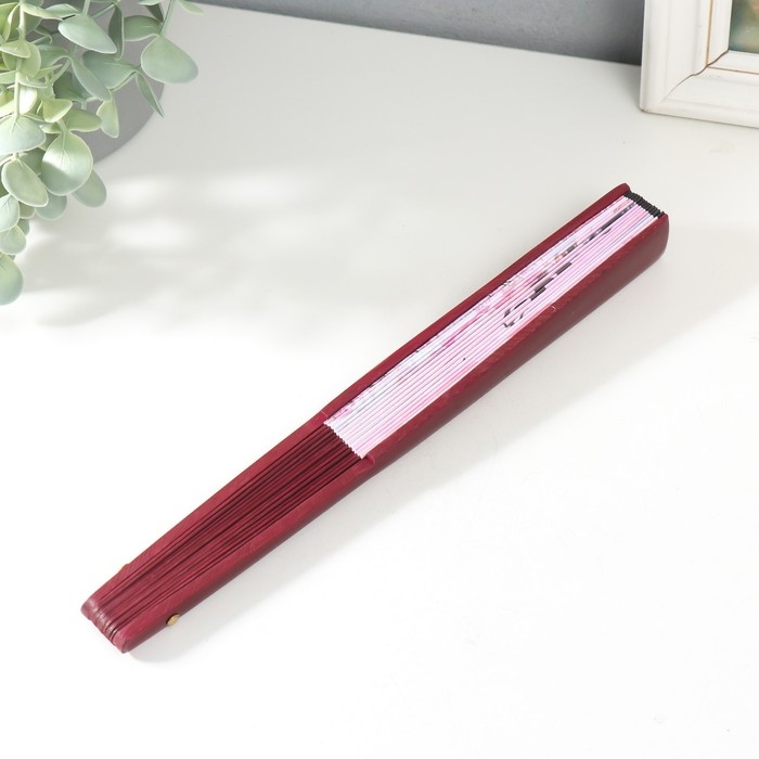 Веер дерево, текстиль h=26,8 см  Веер дерево, текстиль h=26,8 см "Китайский стиль" МИКС