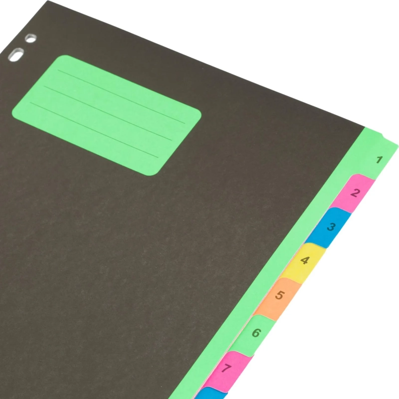 Разделитель листов с индексами Attache , А4,цифровой 1-12 , картон