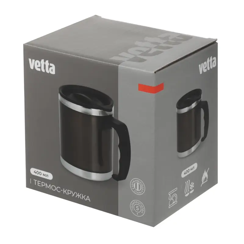 VETTA Термос-кружка 400мл, нерж. сталь