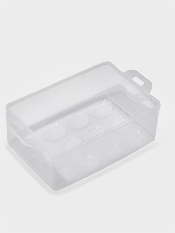 Контейнер для хранения яиц, 24 ячейки, двухуровневый, пластик, 24×16×11 см, зелёный