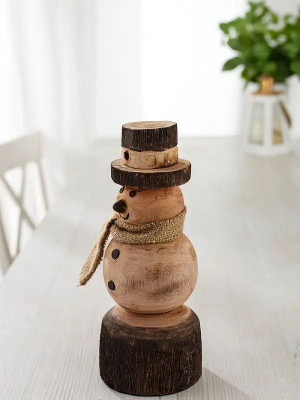 Сувенир новогодний &laquo;Снеговик&raquo;, 11.5&times;11.5&times;25.5 см, манговое дерево