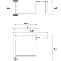 Мангал &laquo;МАН 202&raquo;, 101.5&times;48&times;79.5 см, 2 мм, колёса, боковая полка