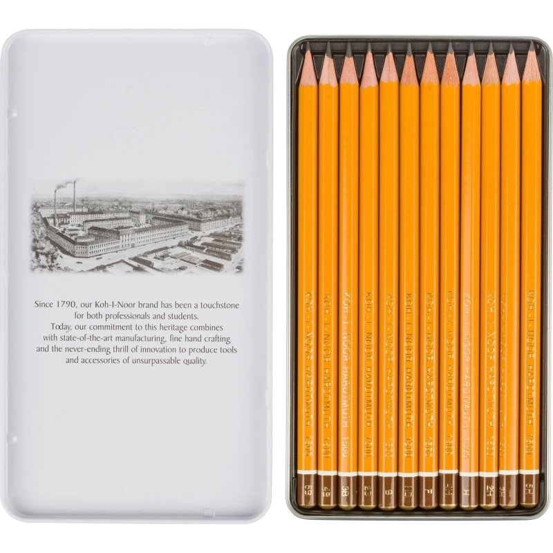 Набор карандашей черногр KOH-I-NOOR 1502/III 5B-5H 12шт./наб.,б/ласт, Чехия