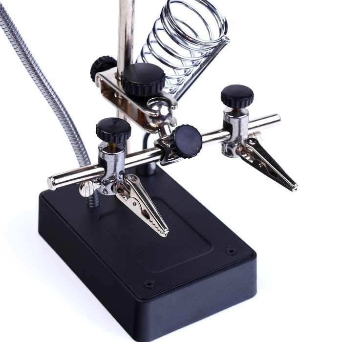 Третья рука для пайки, линза 85,30,30мм, подсветка