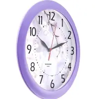 Часы настенные, серия: Цветы, &laquo;Цветущее дерево&raquo;, плавный ход, d=29 см, сиреневый обод