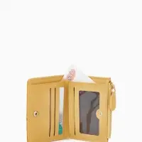 Кошелёк женский на кнопке, 11.5&times;2&times;9 см, комбинированный, жёлтый