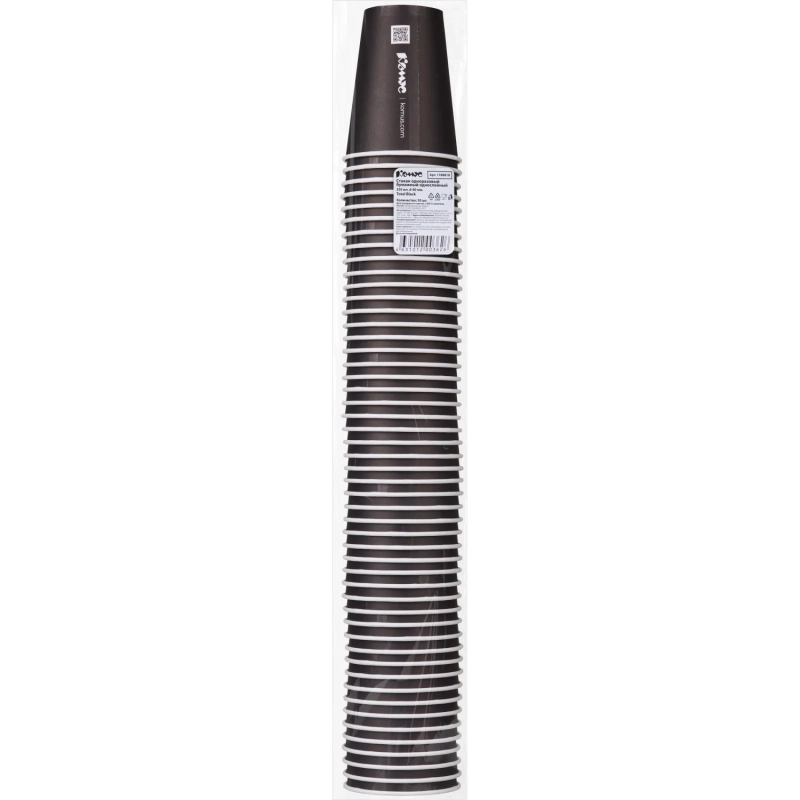 Стакан одноразовый бум 1сл 350 мл d-90мм Total Black,(1 диз.в тубе) 50шт/уп