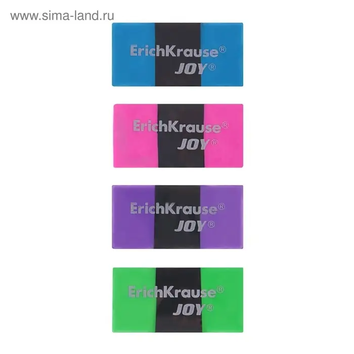 Ластик ErichKrause Joy Rainbow, мягкий, гипоаллергенный, микс