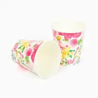 Стакан одноразовый бумажный «Акварельные цветы», 250 мл