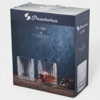 Стаканы Paşabah&ccedil;e Elysia, 355 мл, набор 4 шт., стекло, прозрачные