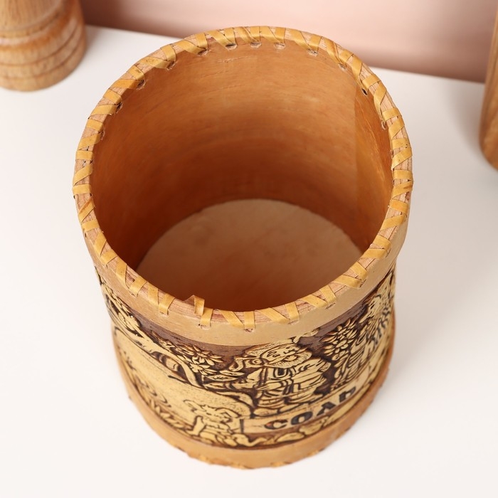 Туес «Деревня ", соль, 10 х 10 х 14 см