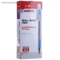 Ручка шариковая Berlingo. I-10, синий стержень, узел 0.4 мм, резиновый упор