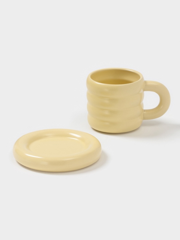 Чайная пара Доляна «Зефир», 350 мл, керамика, жёлтая Чайная пара Доляна «Зефир», 350 мл, керамика, жёлтая