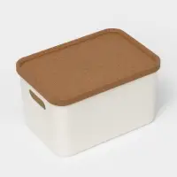 Корзина для хранения Korely maxi, 2.4 л, 23.5&times;16.5&times;13.5 см, с крышкой, цвет слоновая кость