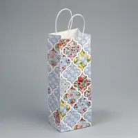 Пакет подарочный под бутылку, упаковка, &laquo;Праздничный&raquo;, белый крафт, 13&times;36&times;10 см
