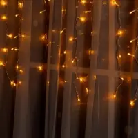 Гирлянда &laquo;Занавес&raquo; 2&times;1.5 м, IP20, прозрачная нить, 360 LED, свечение жёлтое, 8 режимов, 220 В